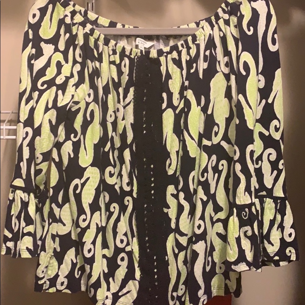 Crown and Ivy seahorse blouse